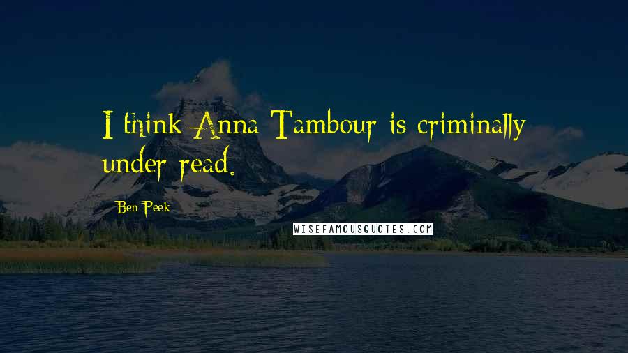 Ben Peek Quotes: I think Anna Tambour is criminally under-read.