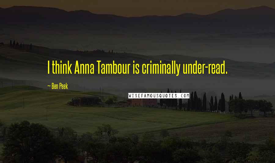 Ben Peek Quotes: I think Anna Tambour is criminally under-read.