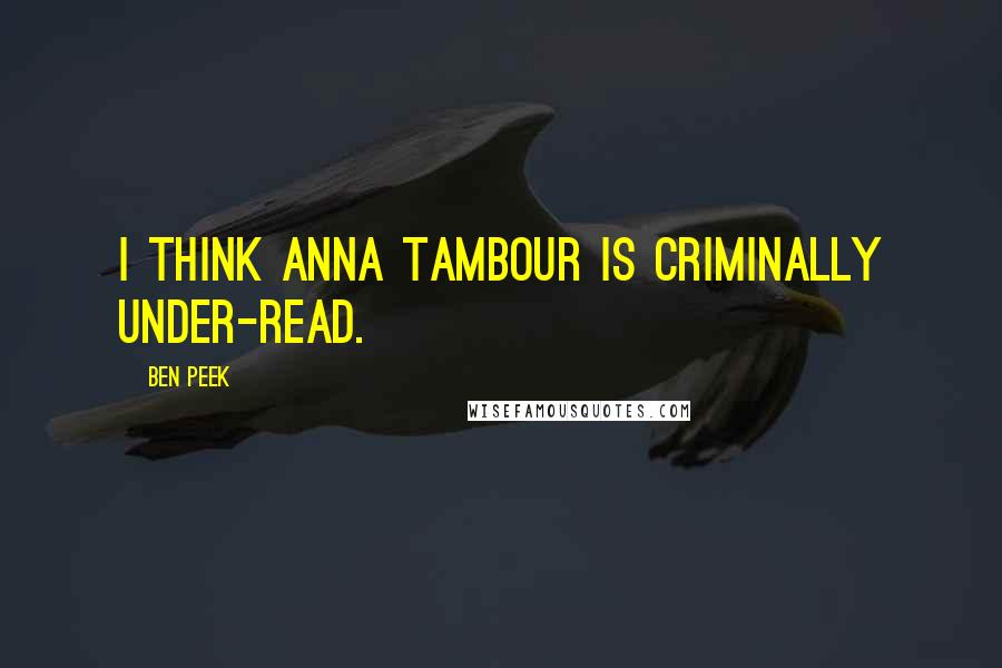 Ben Peek Quotes: I think Anna Tambour is criminally under-read.