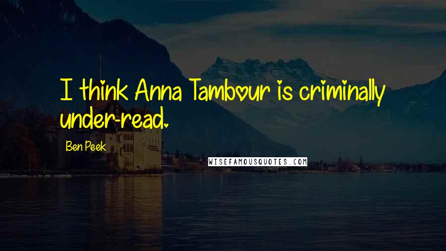 Ben Peek Quotes: I think Anna Tambour is criminally under-read.