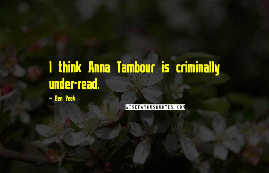 Ben Peek Quotes: I think Anna Tambour is criminally under-read.