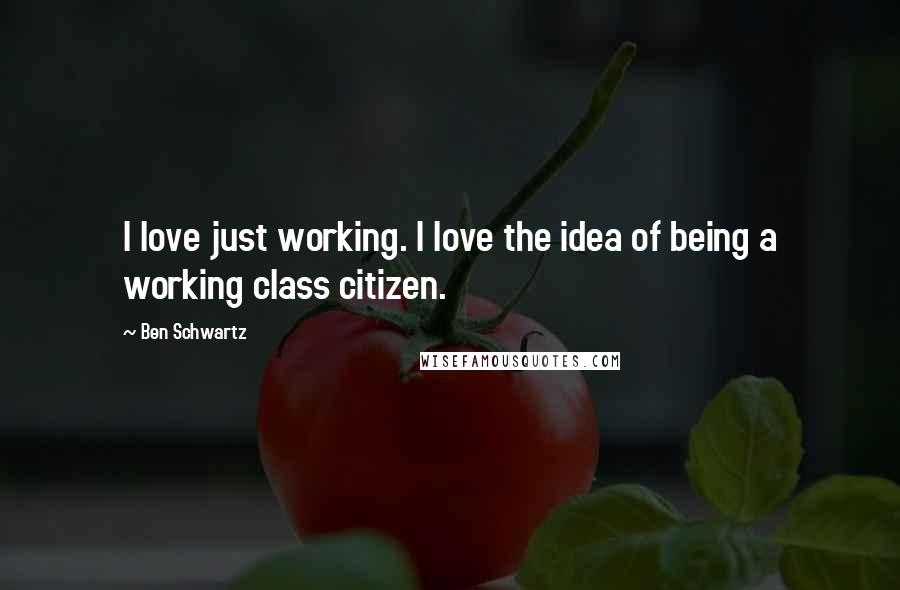 Ben Schwartz Quotes: I love just working. I love the idea of being a working class citizen.