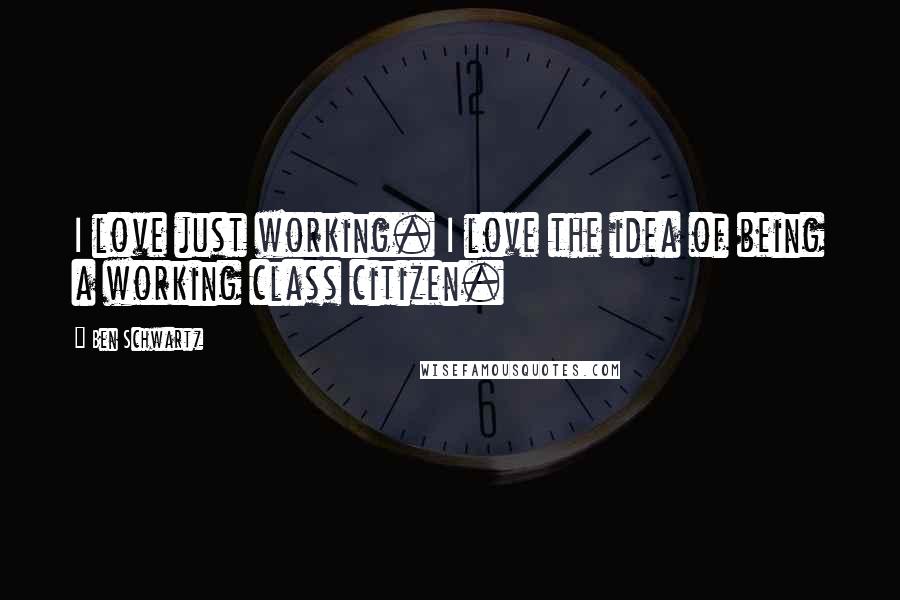 Ben Schwartz Quotes: I love just working. I love the idea of being a working class citizen.