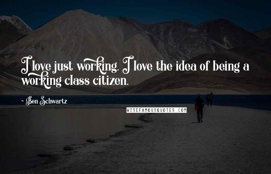 Ben Schwartz Quotes: I love just working. I love the idea of being a working class citizen.