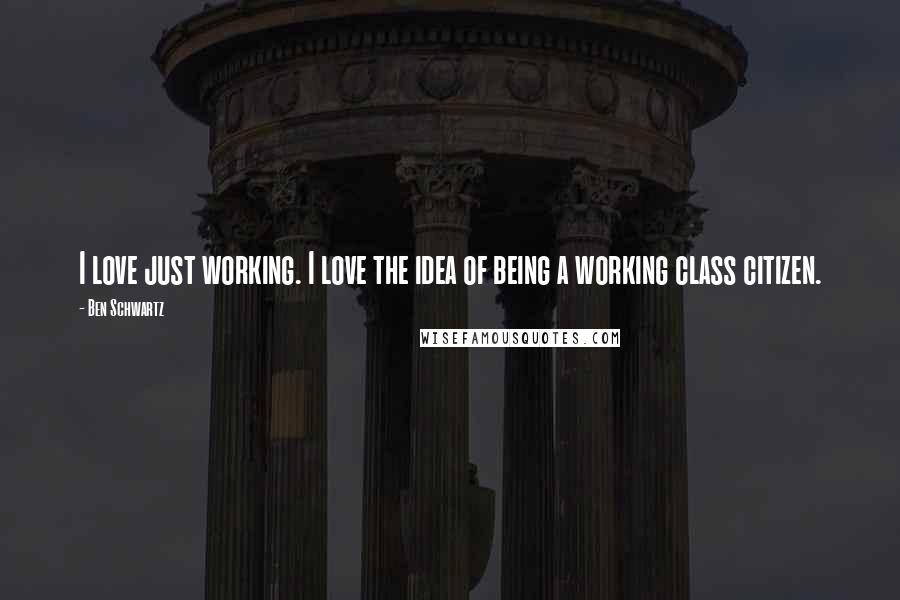 Ben Schwartz Quotes: I love just working. I love the idea of being a working class citizen.