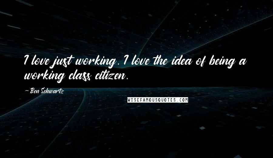 Ben Schwartz Quotes: I love just working. I love the idea of being a working class citizen.