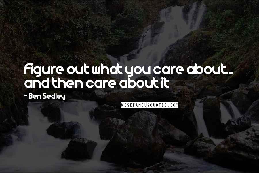 Ben Sedley Quotes: Figure out what you care about... and then care about it