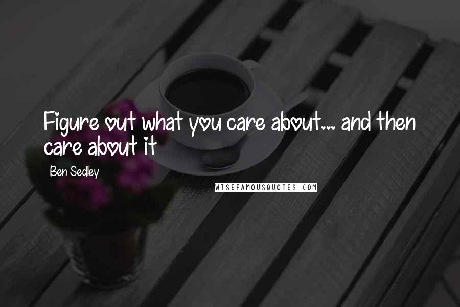 Ben Sedley Quotes: Figure out what you care about... and then care about it