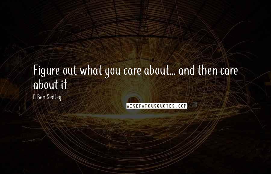 Ben Sedley Quotes: Figure out what you care about... and then care about it