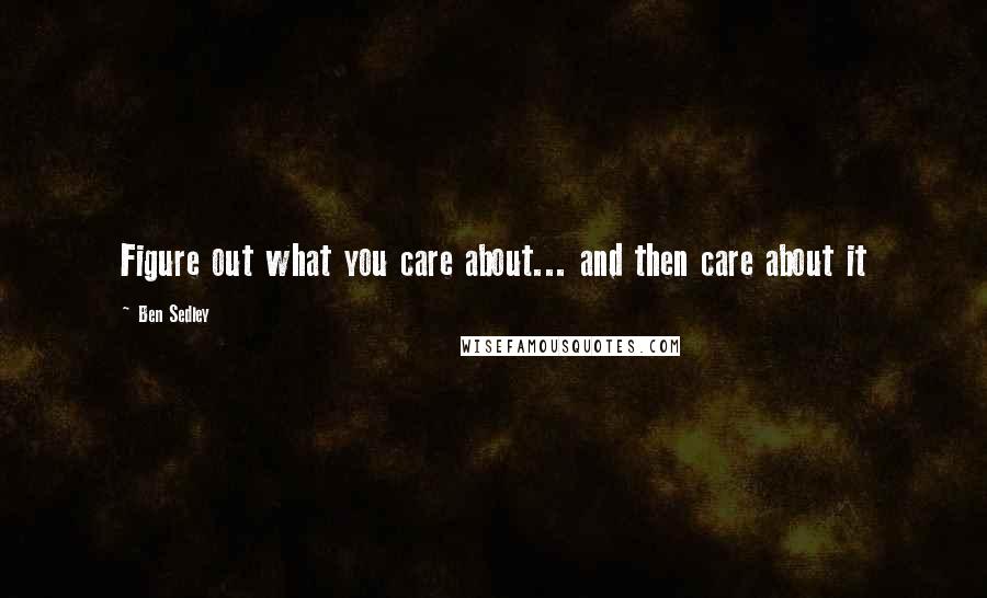 Ben Sedley Quotes: Figure out what you care about... and then care about it