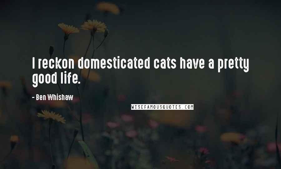 Ben Whishaw Quotes: I reckon domesticated cats have a pretty good life.