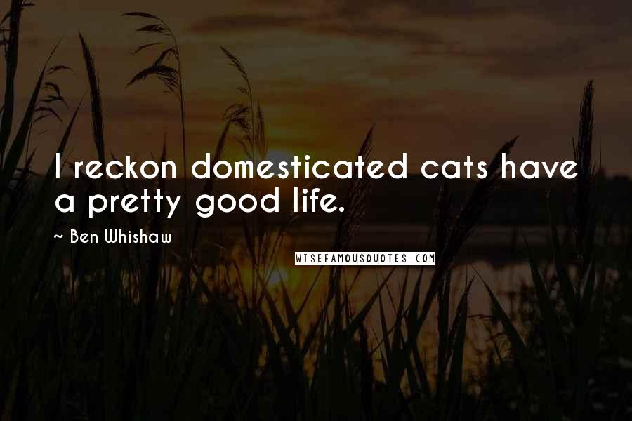 Ben Whishaw Quotes: I reckon domesticated cats have a pretty good life.
