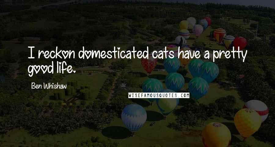 Ben Whishaw Quotes: I reckon domesticated cats have a pretty good life.