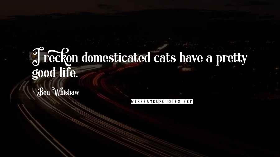 Ben Whishaw Quotes: I reckon domesticated cats have a pretty good life.