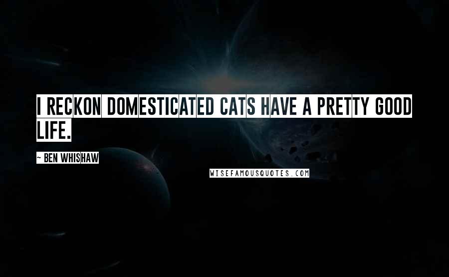 Ben Whishaw Quotes: I reckon domesticated cats have a pretty good life.