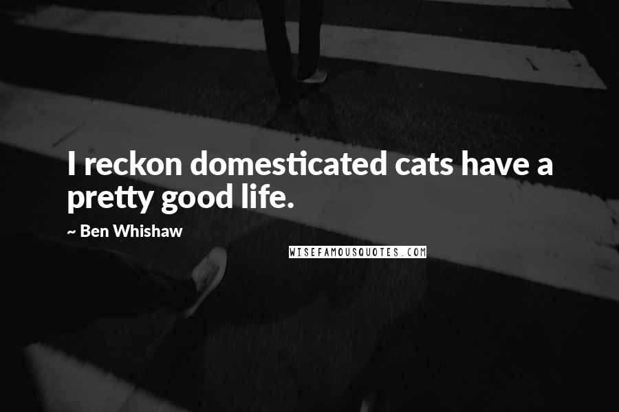 Ben Whishaw Quotes: I reckon domesticated cats have a pretty good life.