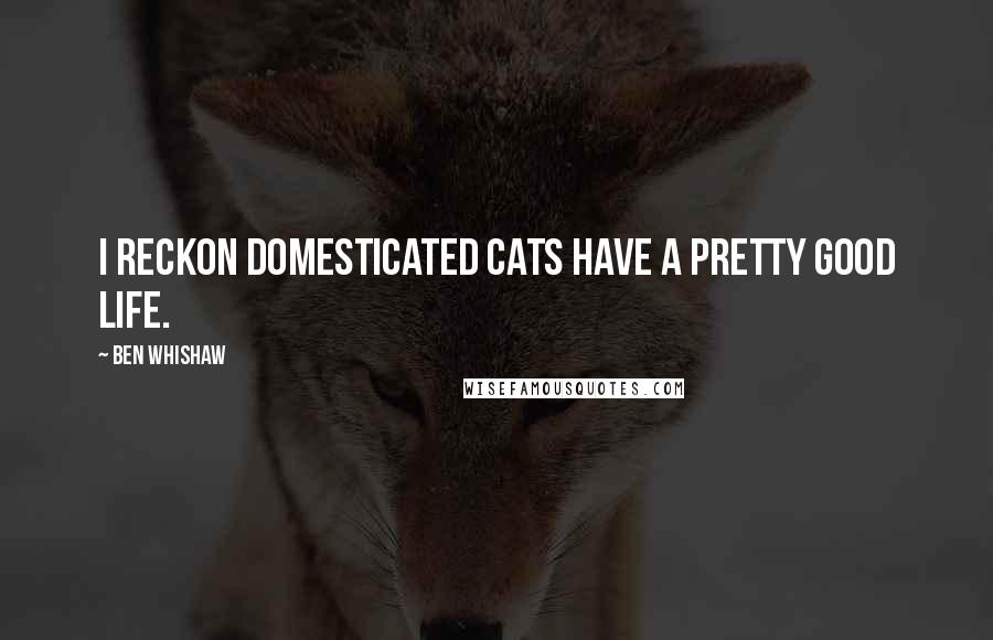 Ben Whishaw Quotes: I reckon domesticated cats have a pretty good life.