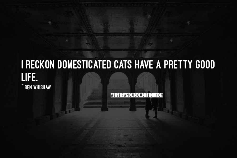 Ben Whishaw Quotes: I reckon domesticated cats have a pretty good life.