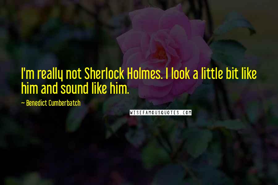 Benedict Cumberbatch Quotes: I'm really not Sherlock Holmes. I look a little bit like him and sound like him.