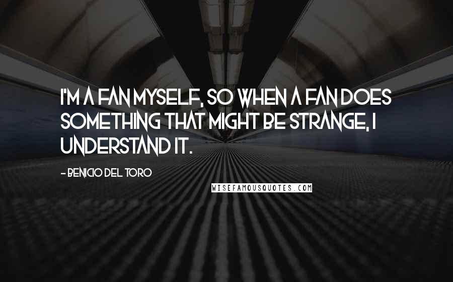 Benicio Del Toro Quotes: I'm a fan myself, so when a fan does something that might be strange, I understand it.