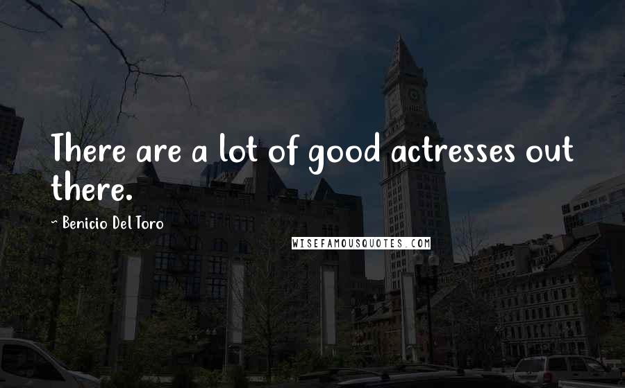 Benicio Del Toro Quotes: There are a lot of good actresses out there.