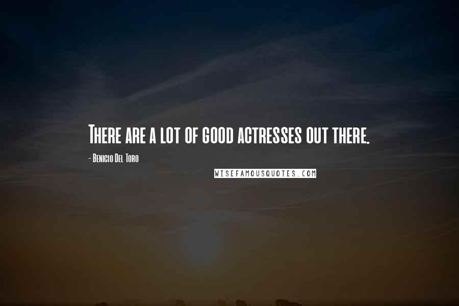 Benicio Del Toro Quotes: There are a lot of good actresses out there.