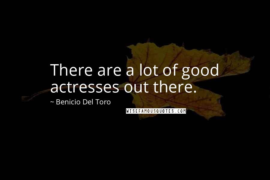Benicio Del Toro Quotes: There are a lot of good actresses out there.
