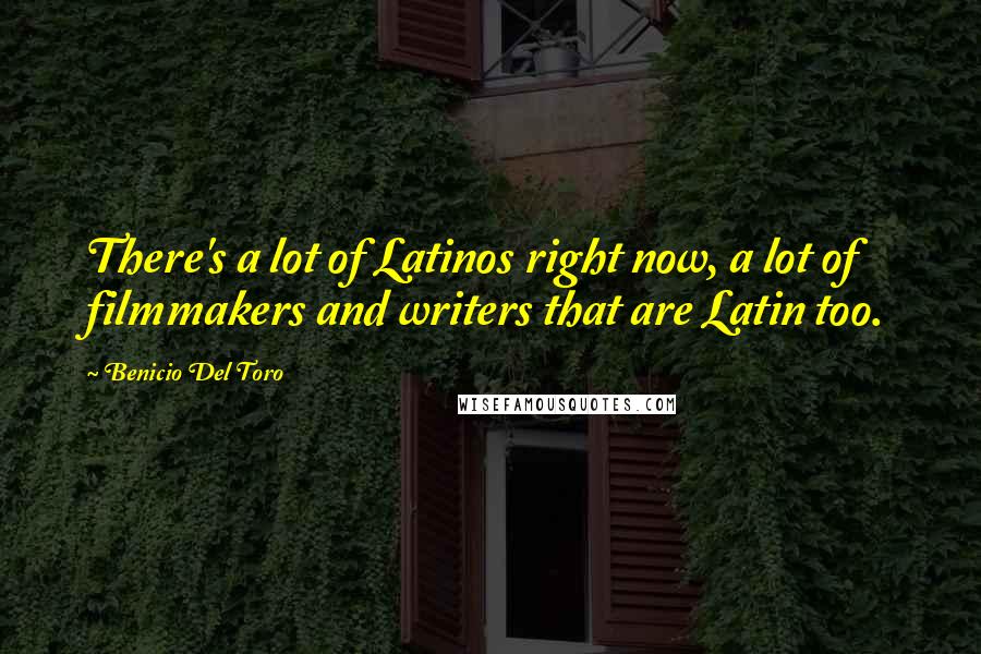 Benicio Del Toro Quotes: There's a lot of Latinos right now, a lot of filmmakers and writers that are Latin too.