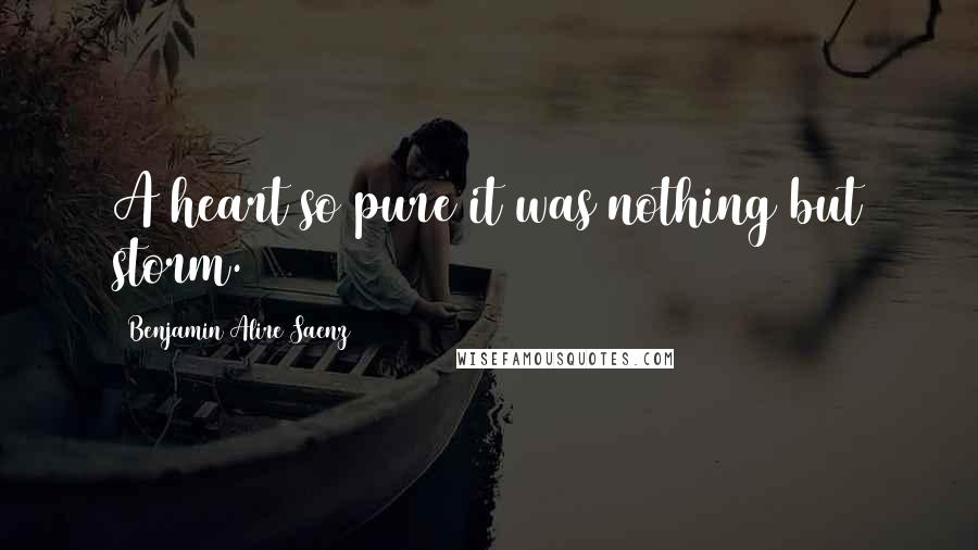 Benjamin Alire Saenz Quotes: A heart so pure it was nothing but storm.