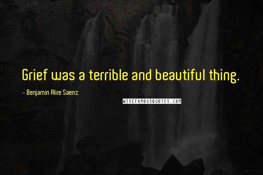 Benjamin Alire Saenz Quotes: Grief was a terrible and beautiful thing.