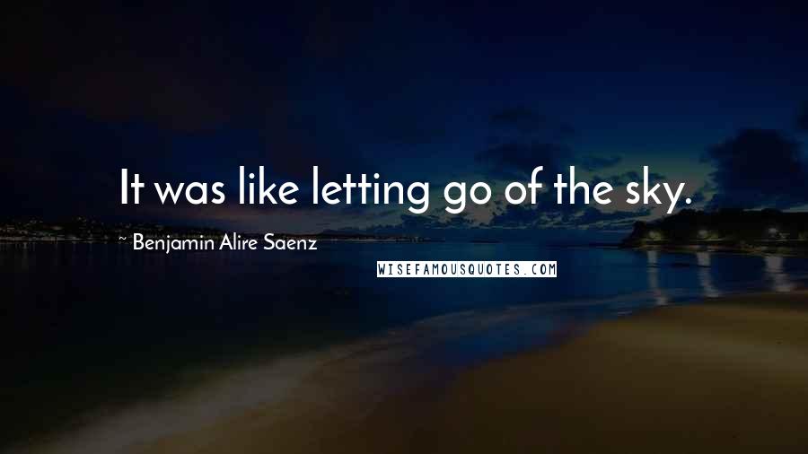 Benjamin Alire Saenz Quotes: It was like letting go of the sky.