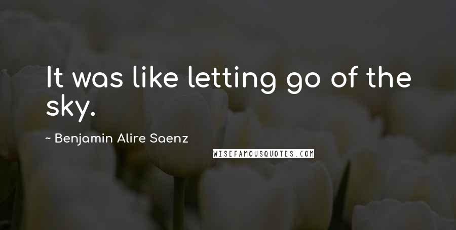 Benjamin Alire Saenz Quotes: It was like letting go of the sky.