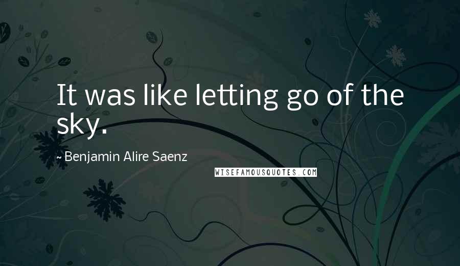 Benjamin Alire Saenz Quotes: It was like letting go of the sky.