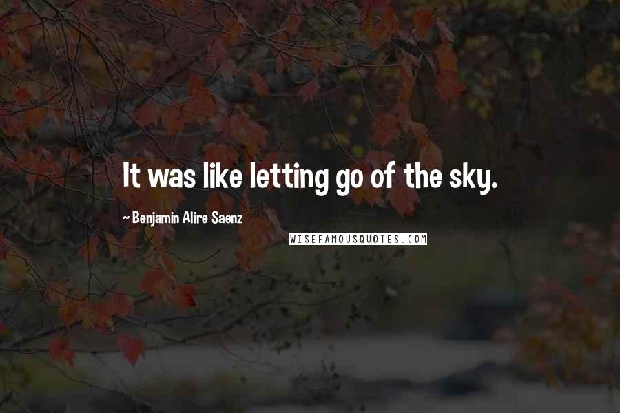 Benjamin Alire Saenz Quotes: It was like letting go of the sky.