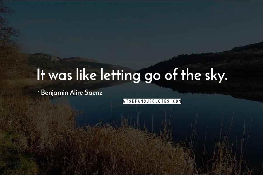 Benjamin Alire Saenz Quotes: It was like letting go of the sky.