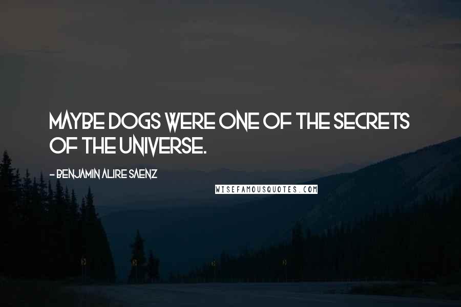Benjamin Alire Saenz Quotes: Maybe dogs were one of the secrets of the universe.