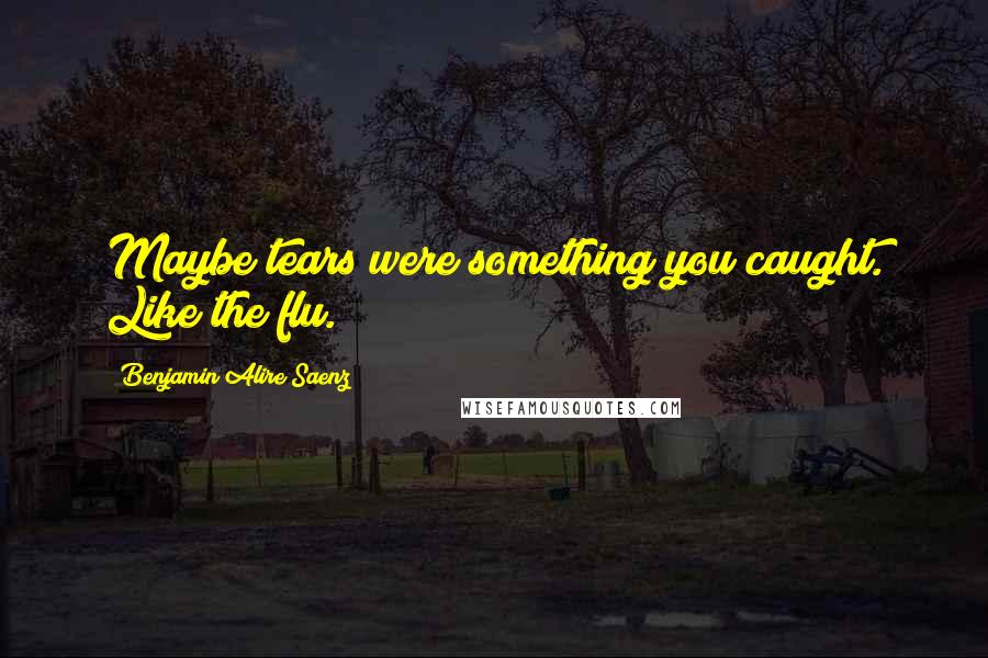 Benjamin Alire Saenz Quotes: Maybe tears were something you caught. Like the flu.