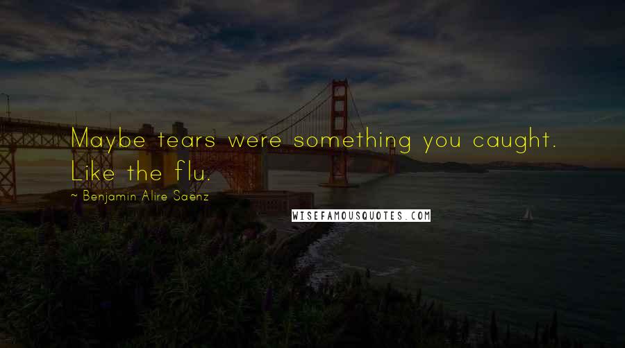 Benjamin Alire Saenz Quotes: Maybe tears were something you caught. Like the flu.