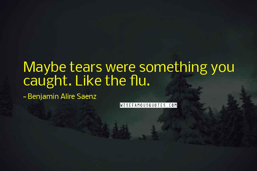Benjamin Alire Saenz Quotes: Maybe tears were something you caught. Like the flu.