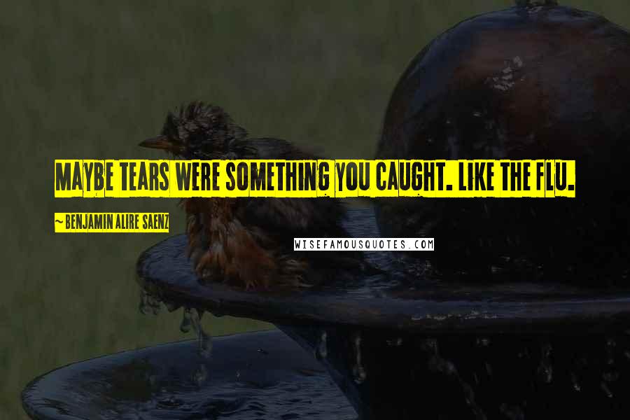 Benjamin Alire Saenz Quotes: Maybe tears were something you caught. Like the flu.
