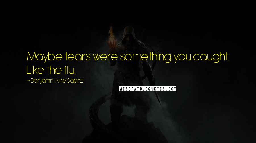 Benjamin Alire Saenz Quotes: Maybe tears were something you caught. Like the flu.