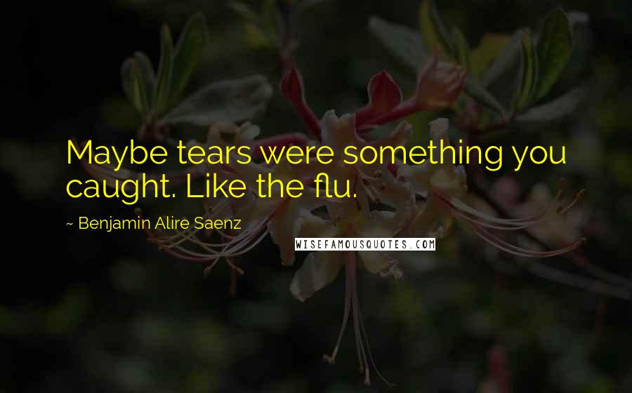 Benjamin Alire Saenz Quotes: Maybe tears were something you caught. Like the flu.