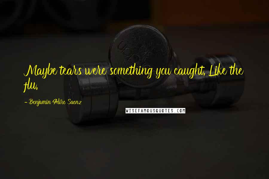 Benjamin Alire Saenz Quotes: Maybe tears were something you caught. Like the flu.