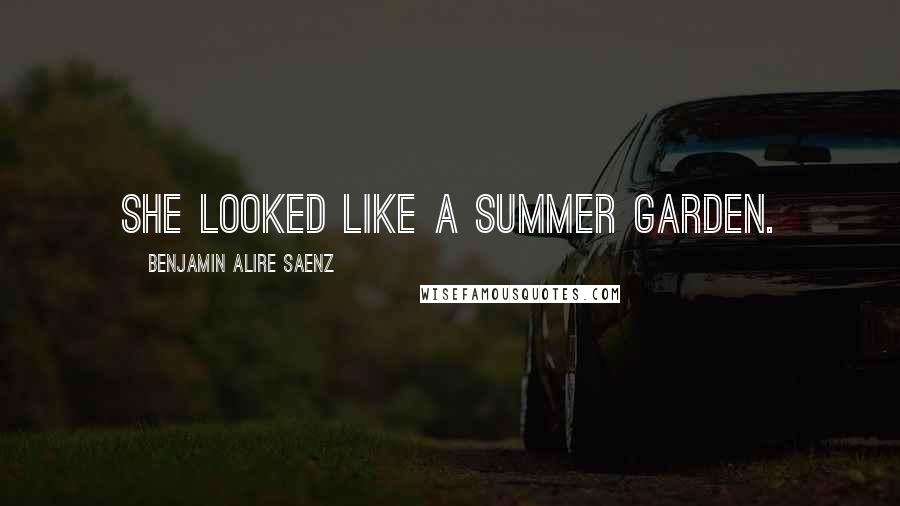 Benjamin Alire Saenz Quotes: She looked like a summer garden.