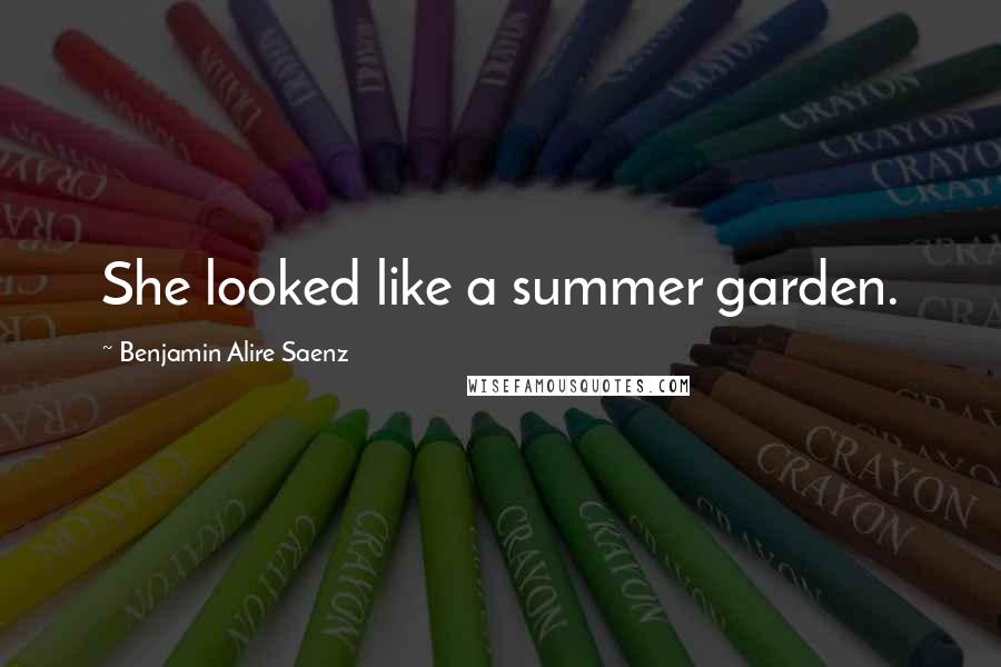 Benjamin Alire Saenz Quotes: She looked like a summer garden.