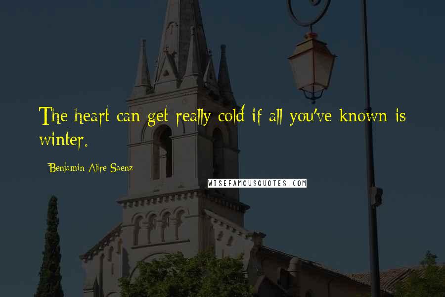 Benjamin Alire Saenz Quotes: The heart can get really cold if all you've known is winter.