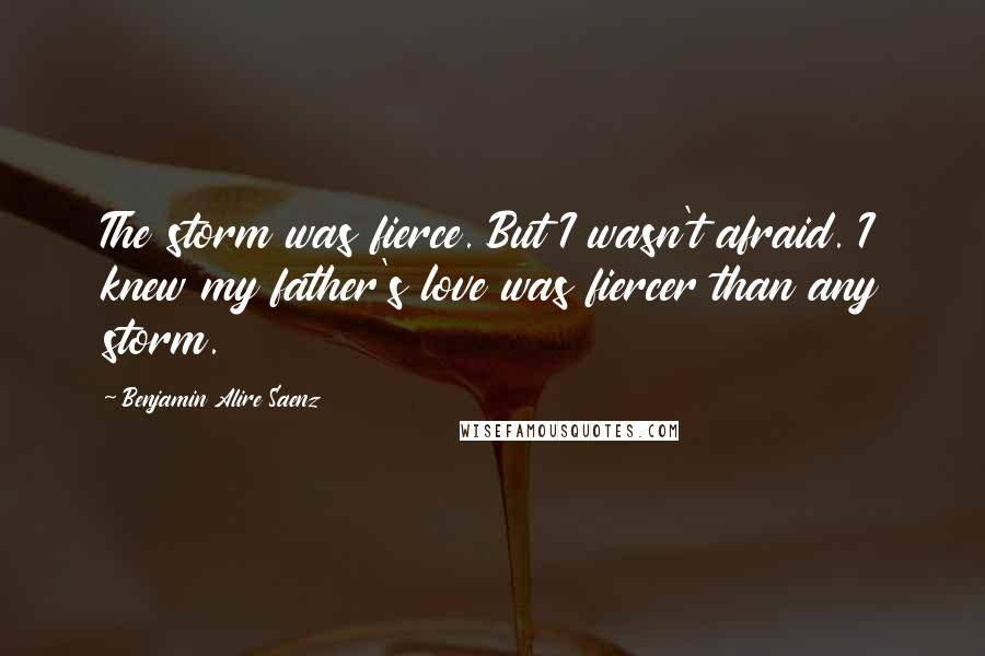 Benjamin Alire Saenz Quotes: The storm was fierce. But I wasn't afraid. I knew my father's love was fiercer than any storm.