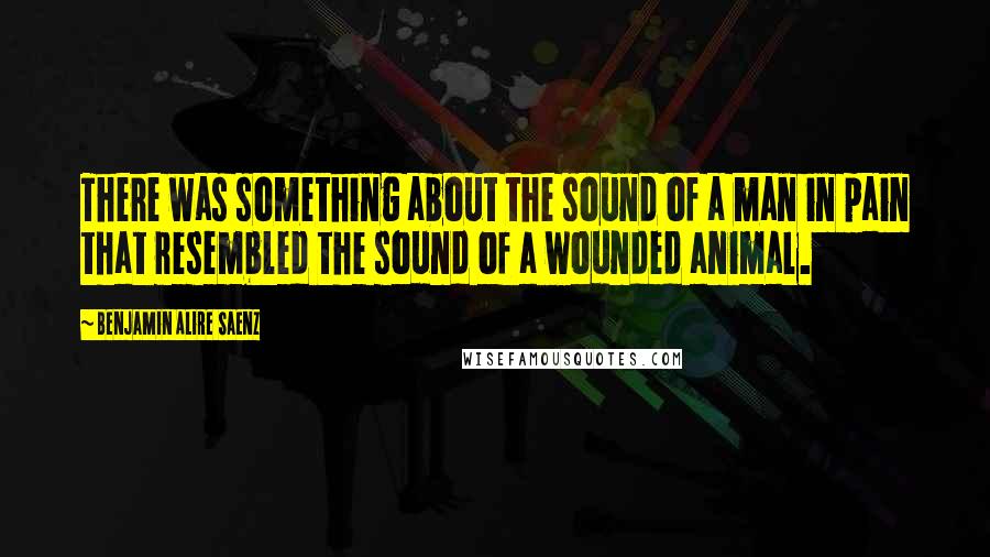 Benjamin Alire Saenz Quotes: There was something about the sound of a man in pain that resembled the sound of a wounded animal.