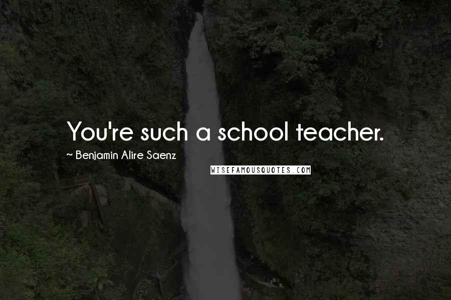 Benjamin Alire Saenz Quotes: You're such a school teacher.