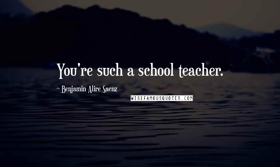 Benjamin Alire Saenz Quotes: You're such a school teacher.